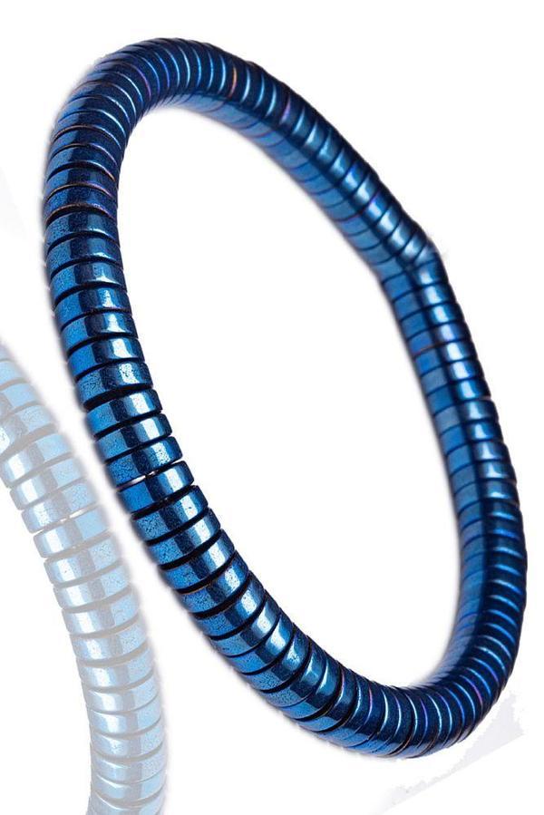 Sertifikalı Aaa+ Kararmayan Mavi Hematit Taşı Bileklik - Image 1