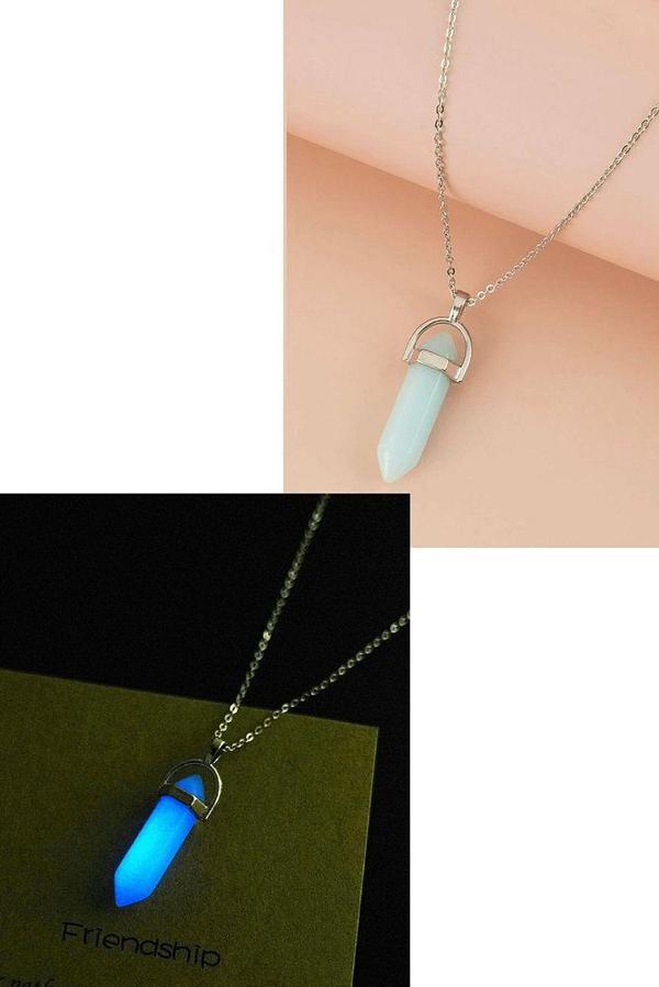 Sertifikalı A Kalite Doğal Mavi Fosfor Taşı Kolye - Image 1