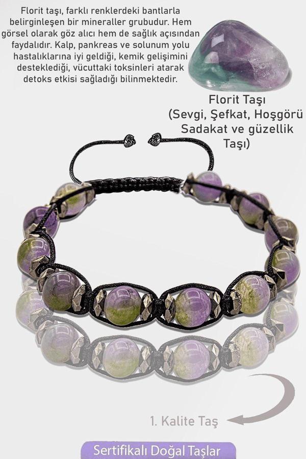 Sertifikalı Gerçek AAA+ Terahertz - Florit Taşı Bileklik - Image 1