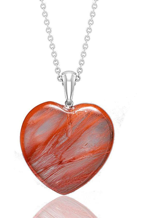 Sertifikalı Kalp Kesim Gül Kuvars Taşı Kolye - Image 1