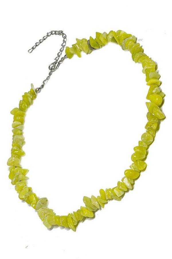 Sertifikalı Doğal Zebercet - Peridot Kırık Taşlı Kolye - Image 1