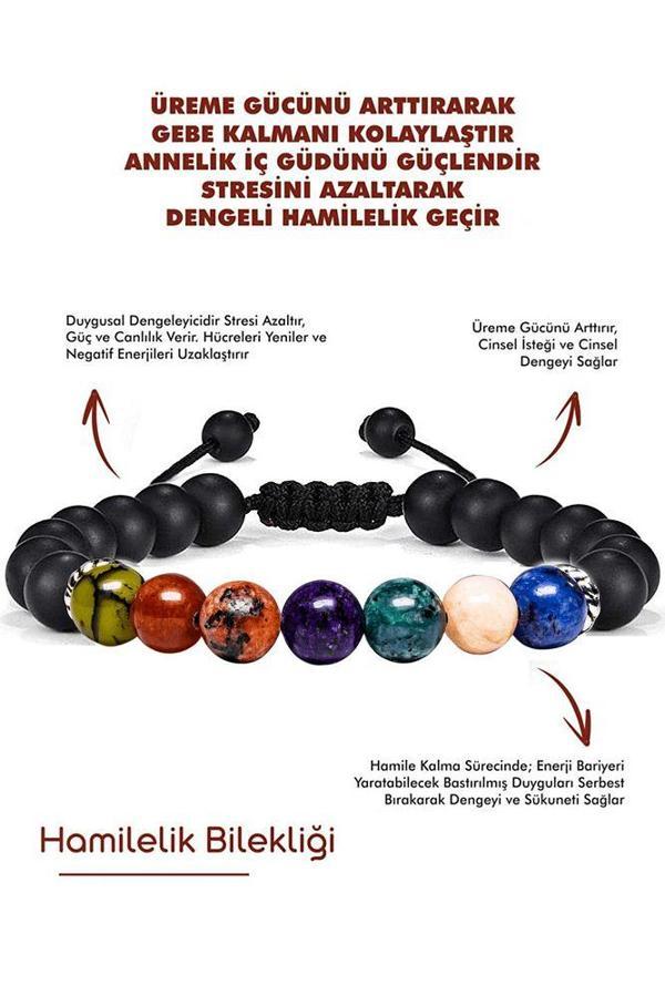 Mercan Ametist Yeşim Kalsit Lapis Doğal Taş Bileklik - Image 1