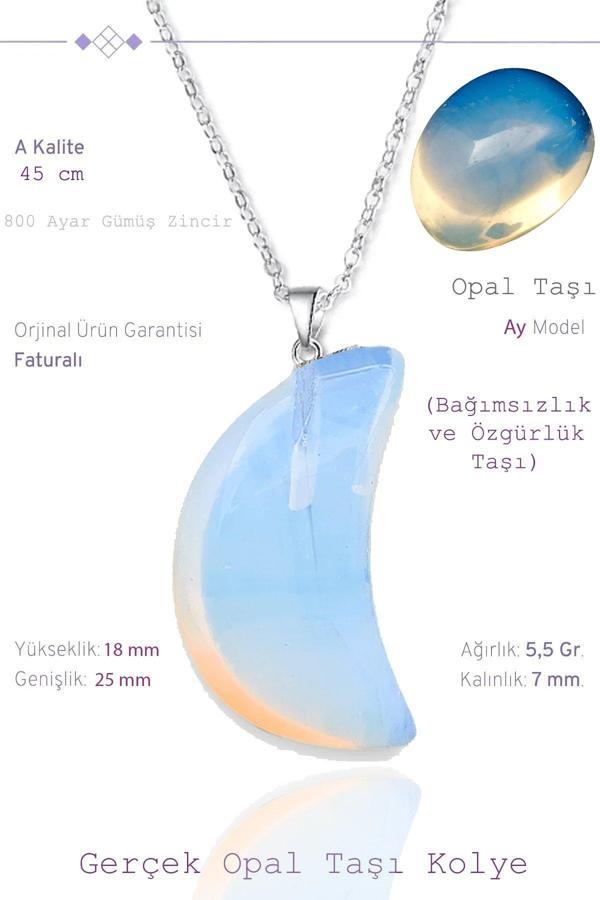 Sertifikalı Gerçek Ay Model Opal Taşı Kolye - Image 1