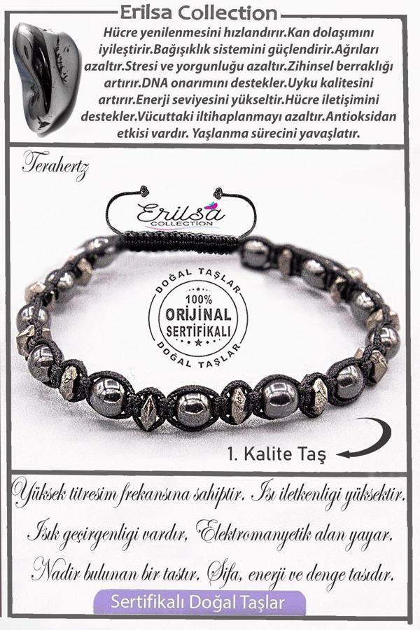 Sertifikalı AAA+ Kalite Gerçek Orijinal Terahertz Taşı Bileklik - Titreşim Taşı - Image 1