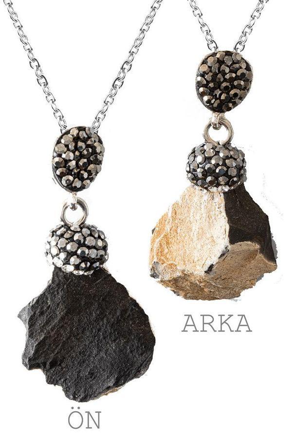 Sertifikalı Zirkon Taşlı Model Onyx - Oniks Taşı Kolye (Ham İşlenmemiş) - Image 1