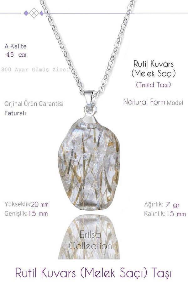 Sertifikalı Tımbıl Model Rutil Kuvars Taşı Kolye (Melek Saçı) - Image 1