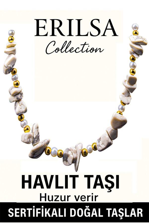 Sertifikalı Kırık Taşlı Model İnci - Havlit Taşı Kolye - Image 1