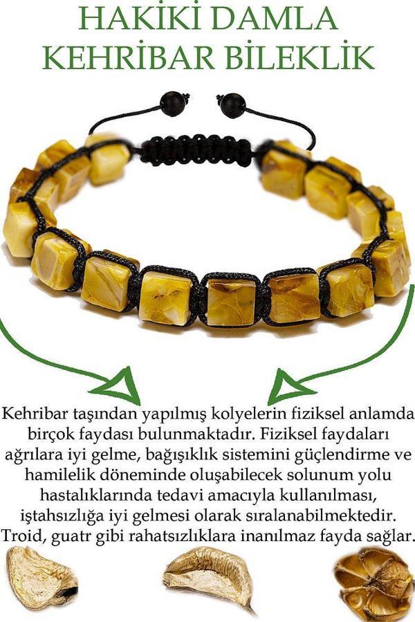 Sertifikalı Küp Kesim Sarı Doğal Damla Kehribar Bileklik (ukrayna) - Image 1