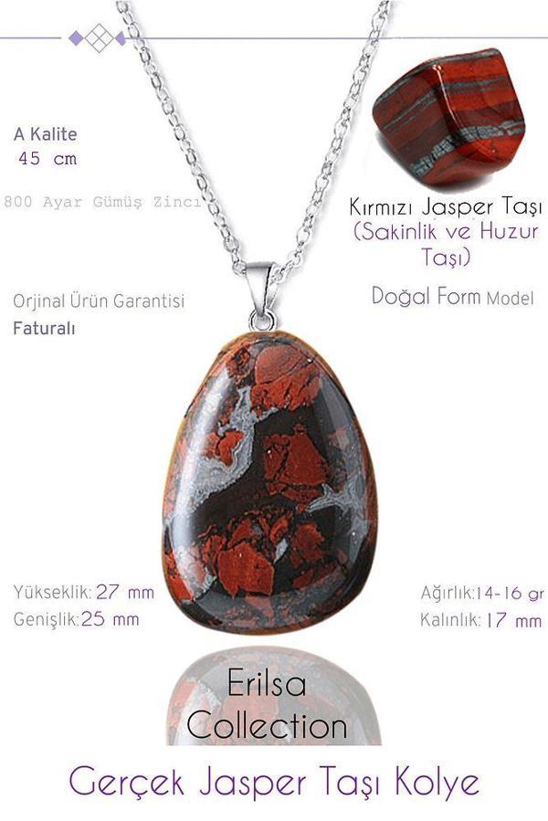 Sertifikalı Gerçek Kırmızı Jasper Taşı Kolye - Image 1