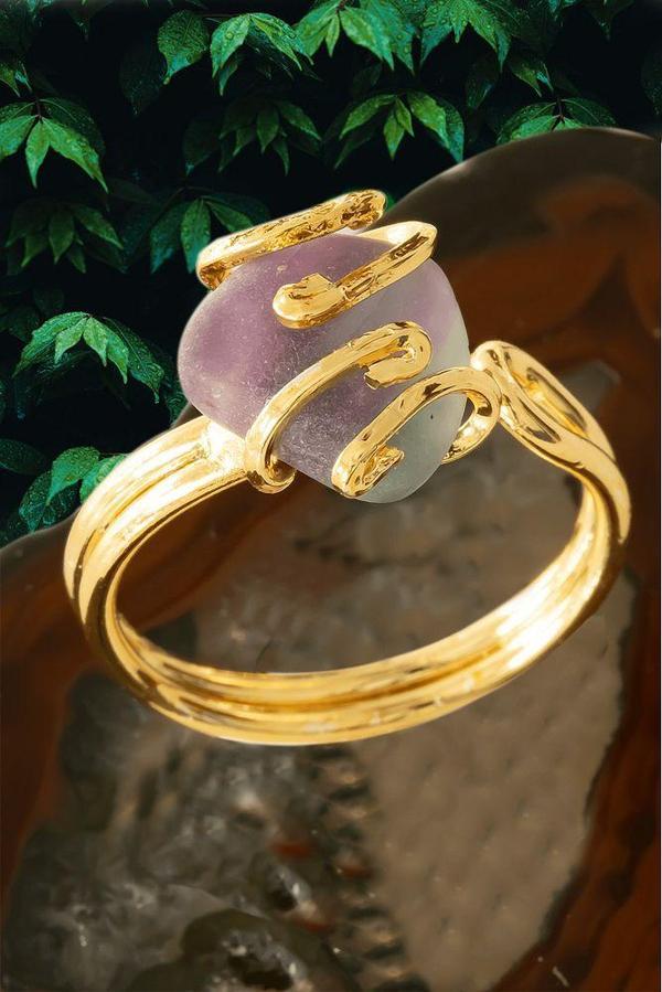 Sertifikalı Gold Rokoko Model Ham Florit Taşı Yüzük - Ayarlamalı - Image 1