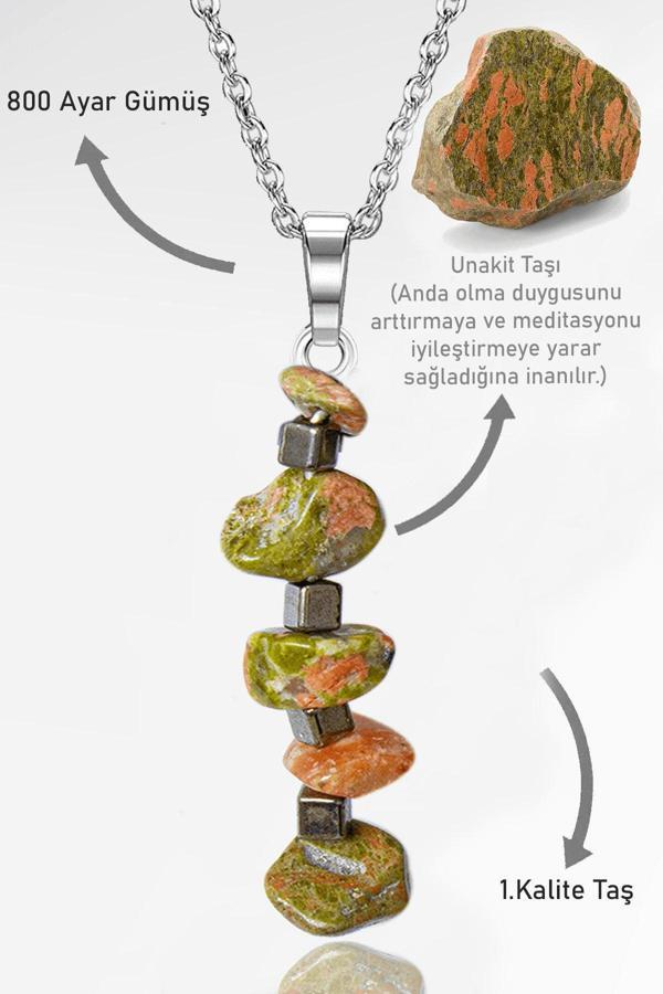 Sertifikalı Kırık Taşlı Model Unakit Taşı Kolye - Image 1