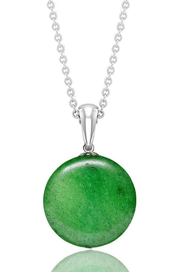 Sertifikalı Gerçek Yeşil Akik Taşı Kolye - 1.kalite - Image 1