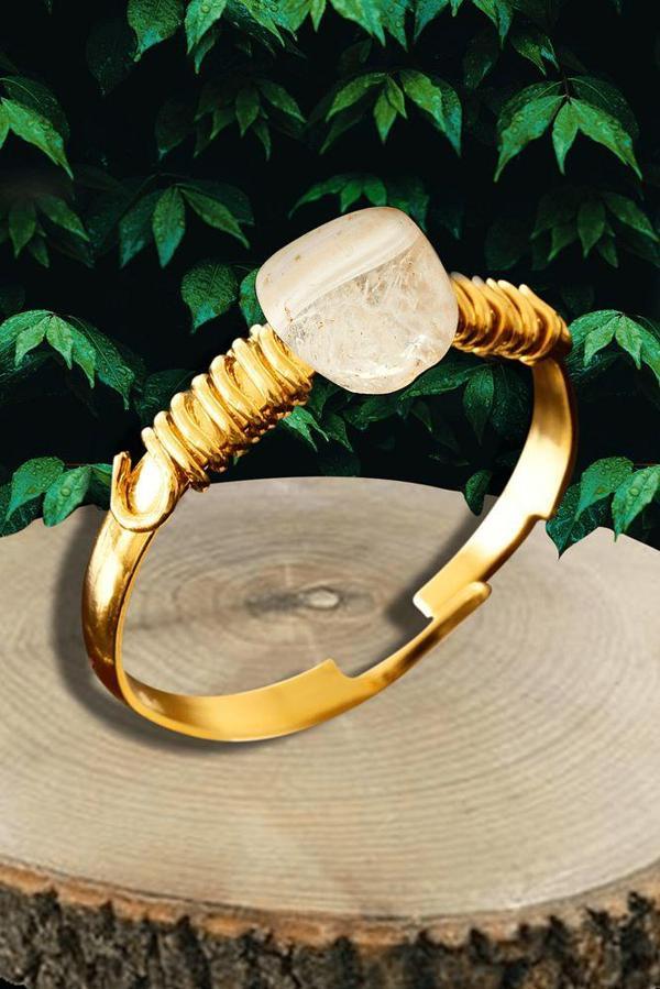 Sertifikalı Kırık Taşlı Gold Model Gri Akik Taşı Yüzük - Ayarlamalı - Image 1