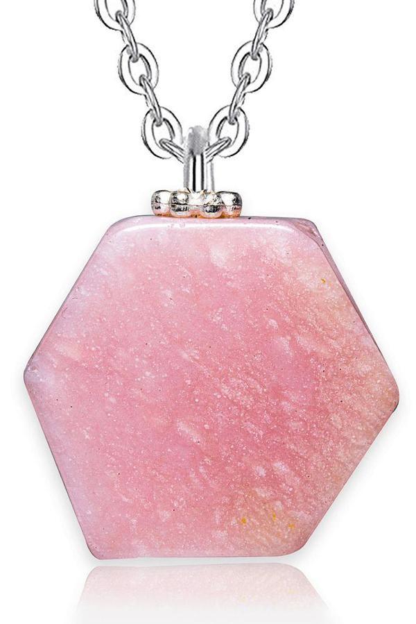 Sertifikalı Doğal Pembe Opal Taşı Kolye - Image 1