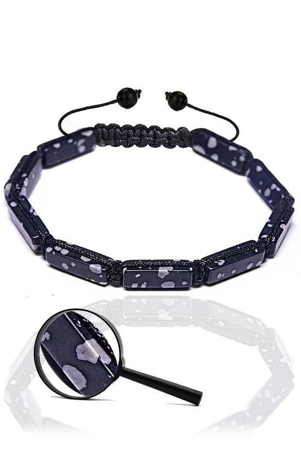 Sertifikalı Karlı Obsidyen Taşı Doğal Taş Bileklik - Image 1