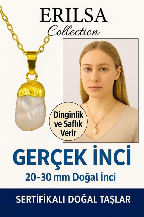 Sertifikalı Ham Altın Kaplama Gerçek İnci Kolye – Zarafet, Dişil Enerji ve Saflık Simgesi - Image 1