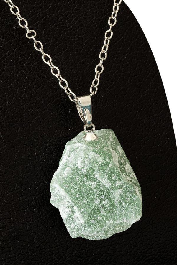 Sertifikalı A Ham Işlenmemiş Aventurin Taşı Kolye - Image 1