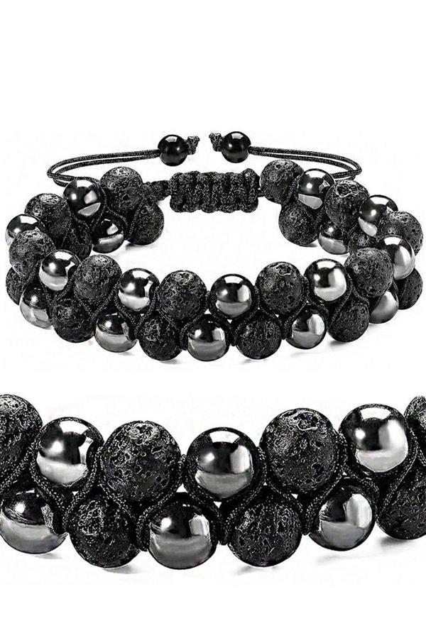 Sertifikalı Doğal Hematit Volkan Lav Taşı Bileklik - Image 1