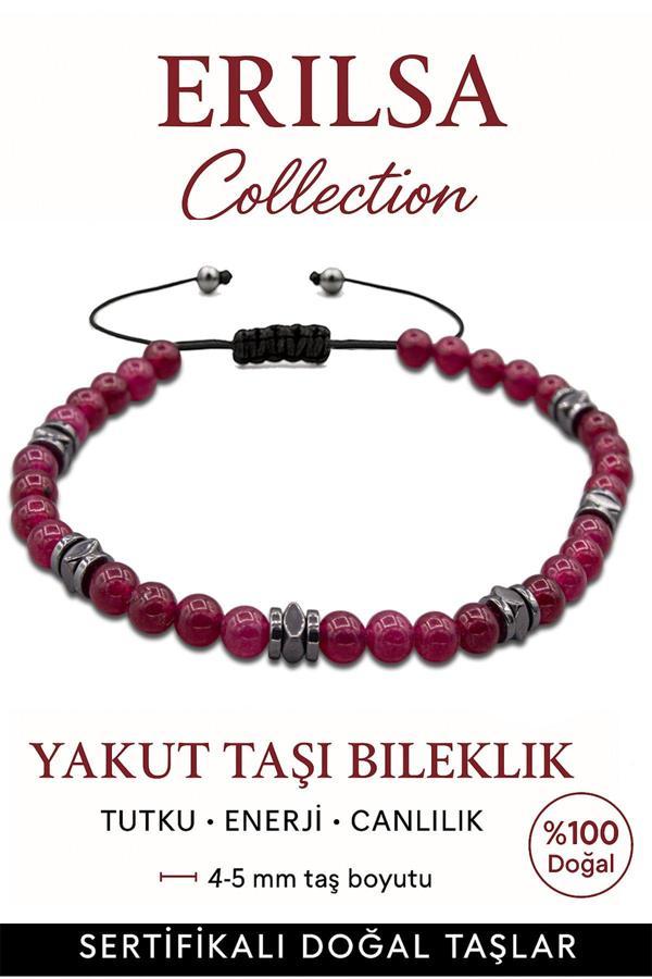 Sertifikalı Terahertz – Yakut Taşı Bileklik (İnce Model) – Tutku, Canlılık ve Hayat Gücü Taşı - Image 1