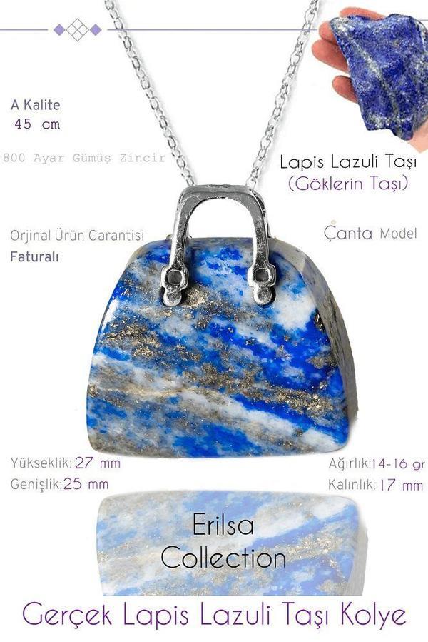 Sertifikalı Çanta Model Lapis Lazuli Taşı Kolye - Image 1