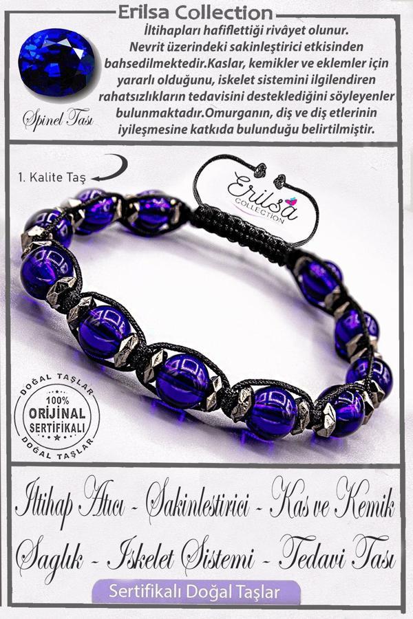 Sertifikalı Gerçek AAA+ Kalite Terahertz - Mavi Spinel Taşı Bileklik - Image 1
