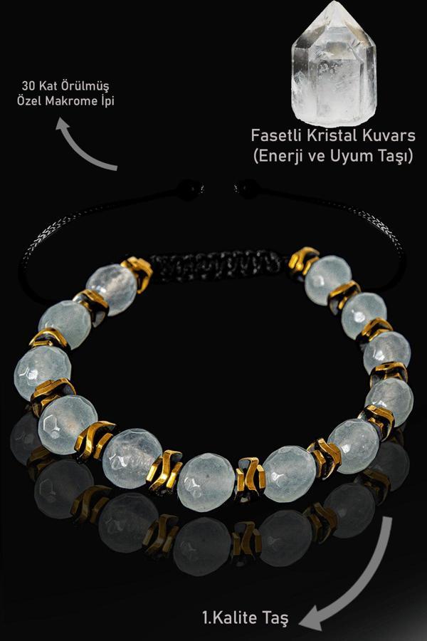 Sertifikalı Gerçek Hematit - Kristal Kuvars Taşı Bileklik - Image 1