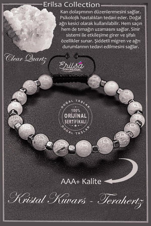Sertifikalı AAA+ Kalite Gerçek Terahertz - Kristal Kuvars Taşı Bileklik - Image 1