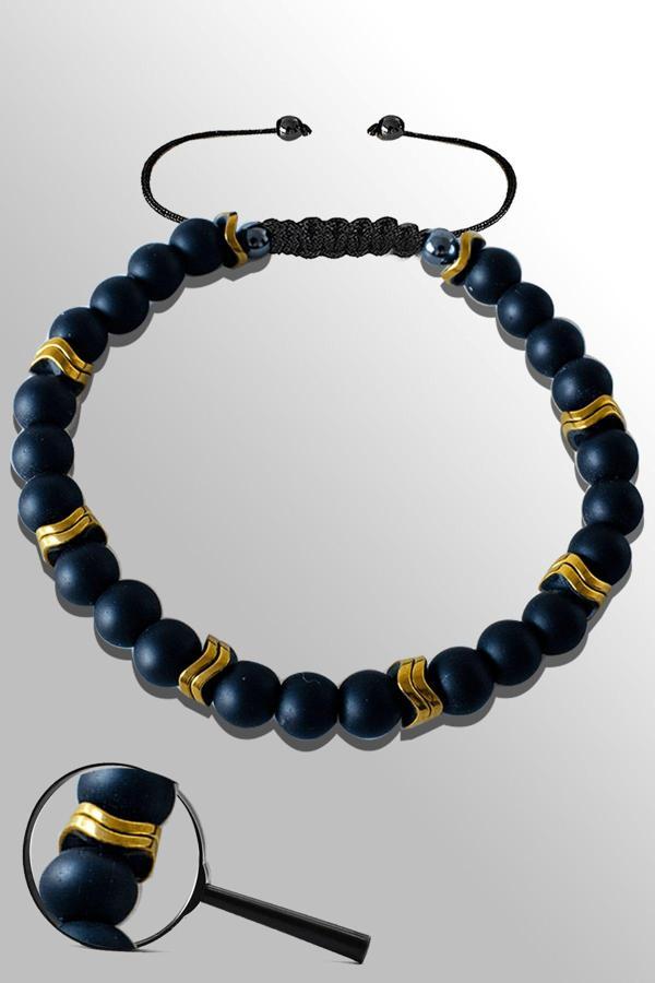 Sertifikalı Gold Hematit 6 Mm Doğal Ham Şungit ( Shungite ) Taşı Bileklik - Image 1