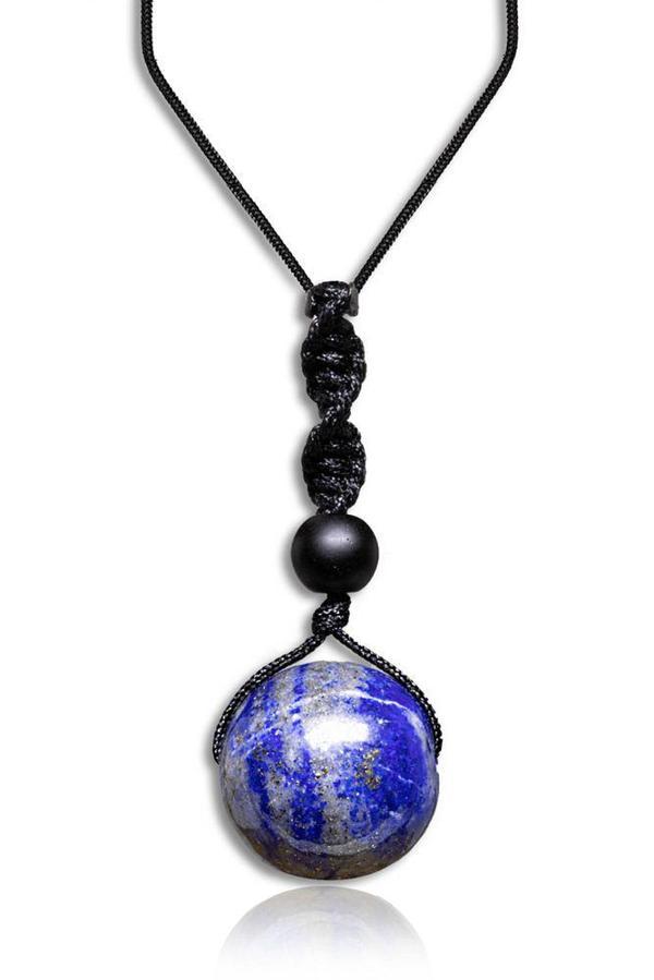 Sertifikalı Ayarlanabilir Doğal Lapis Lazuli Taşı Kolye - Image 1