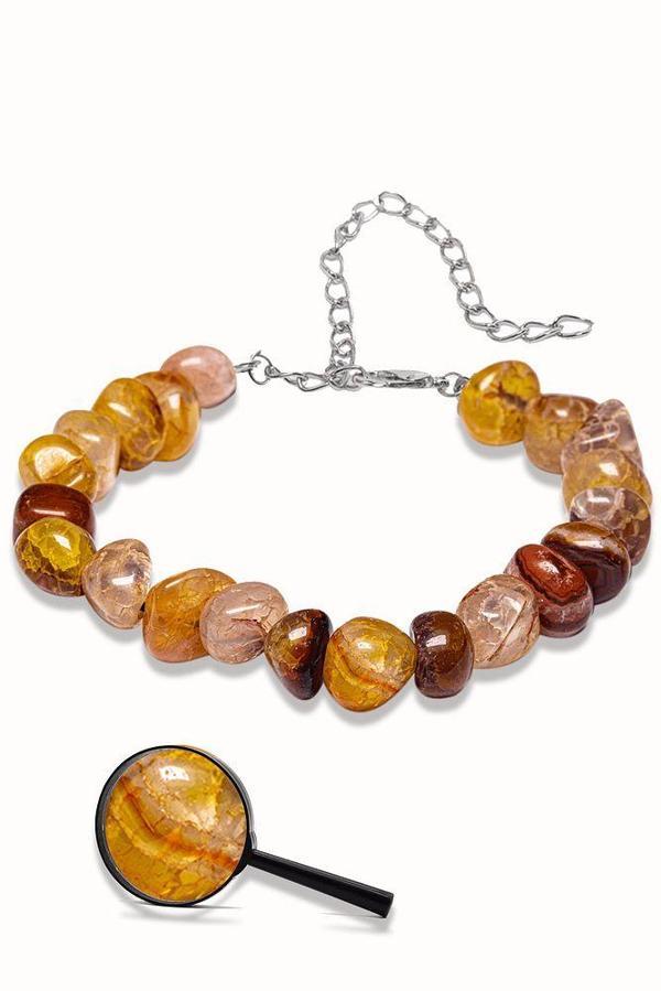 Sertifikalı Turuncu Akik Taşlı Doğal Taş Bileklik - Image 1