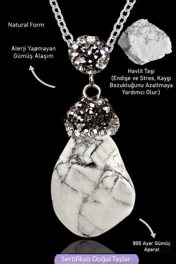 Sertifikalı Zirkon Taşlı Model Ham Havlit Taşı Kolye - Image 1