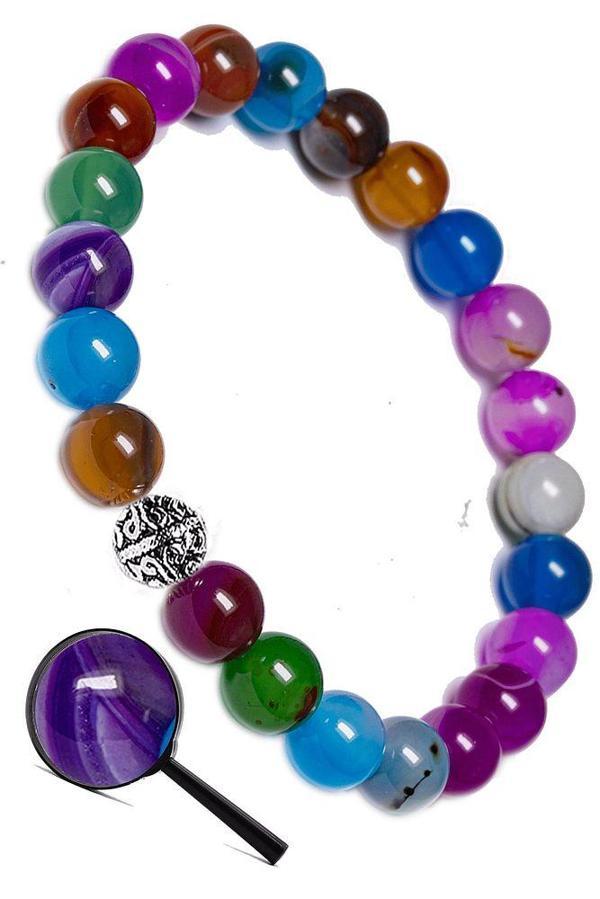 Sertifikalı Aaa Kalite Mix Akik Taşı Bileklik (gümüş Aparatlı) - Image 1