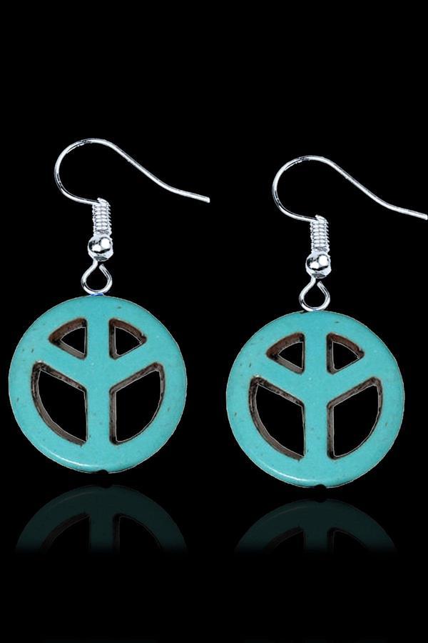 Sertifikalı Barış Sembolü Firuze Taşı Küpe (Turkuaz Taşı) - Image 1