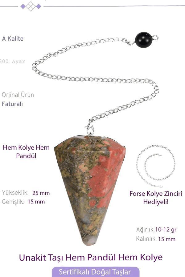 Sertifikalı Unakit Taşı Pandül Sarkaç Hem Pandül - Hem Kolye - Image 1