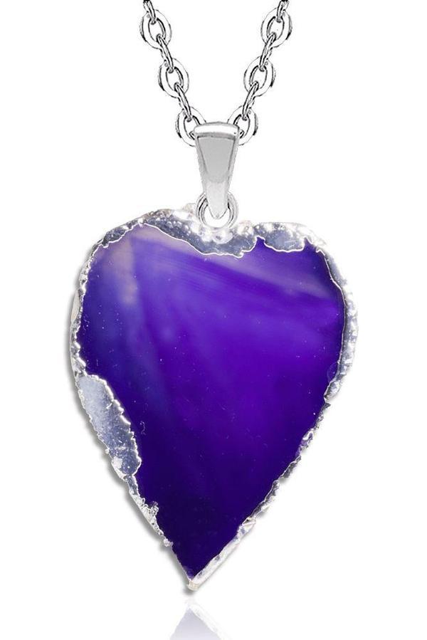 Sertifikalı Doğal Mavi Desenli Akik Taşı Kolye - Image 1