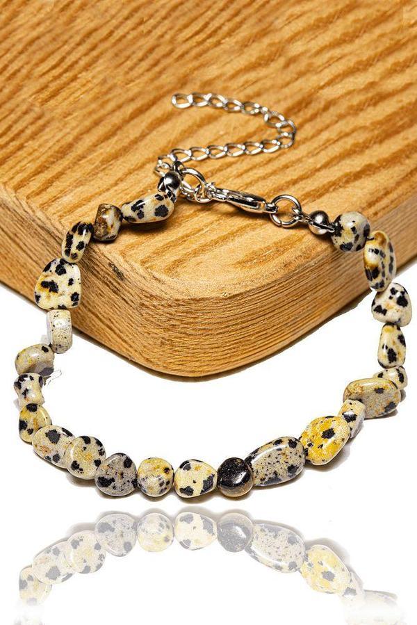 Sertifikalı Benekli Dalmaçya Bıldırcın Jasper Taşı Bileklik - Image 1