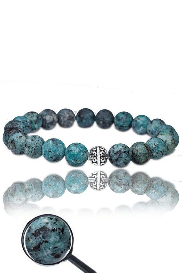 Sertifikalı Aaa+ Mavi Kuvars Taşı Bileklik - Gümüş Aparatlı - Image 1