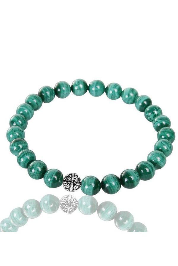 Sertifikalı Gerçek Malahit - Malahit Taşı Bileklik (Gümüş Aparatlı) - Image 1