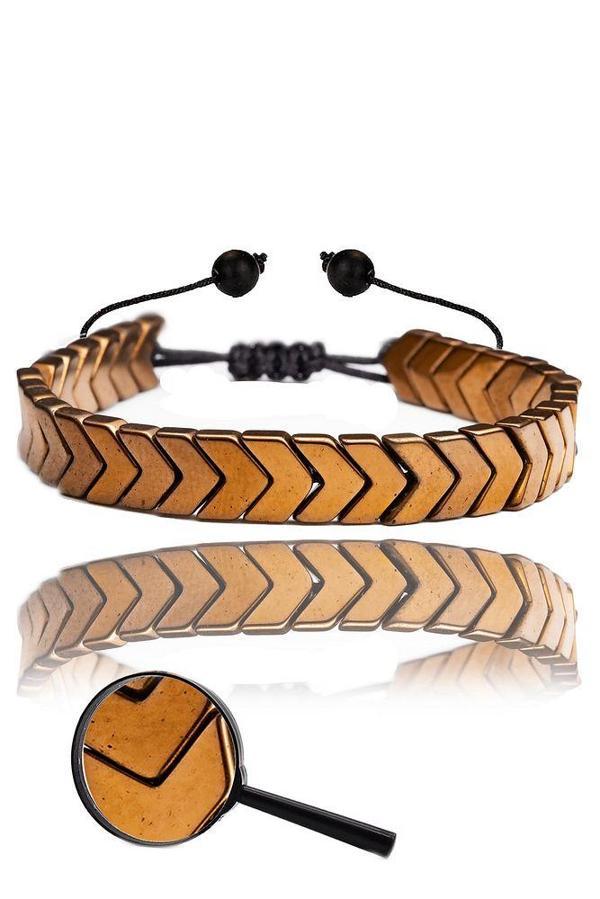 Sertifikalı Ok Çavuş Kesim Rose Hematit Taşı Bileklik - Kararmaz - Image 1