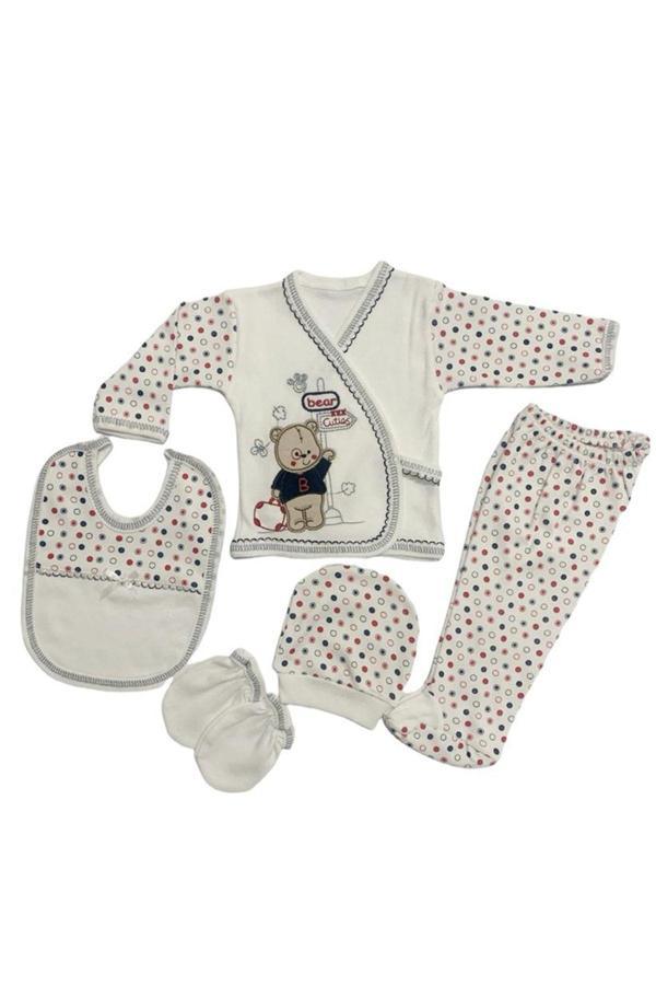 Bombino O Bebe 5Li Hastane Çıkışı Yeni Doğan Zıbın Set Çantalı Ayı Lacivert - Image 1