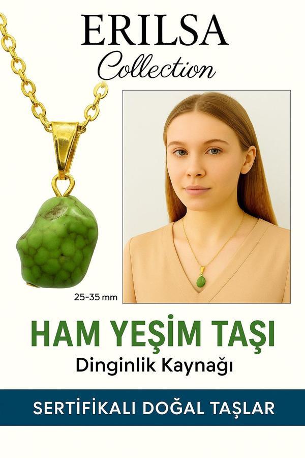 Sertifikalı Ham İşlenmemiş Yeşim Taşı Kolye – Şans, Huzur ve Ruhsal Denge Taşı - Image 1