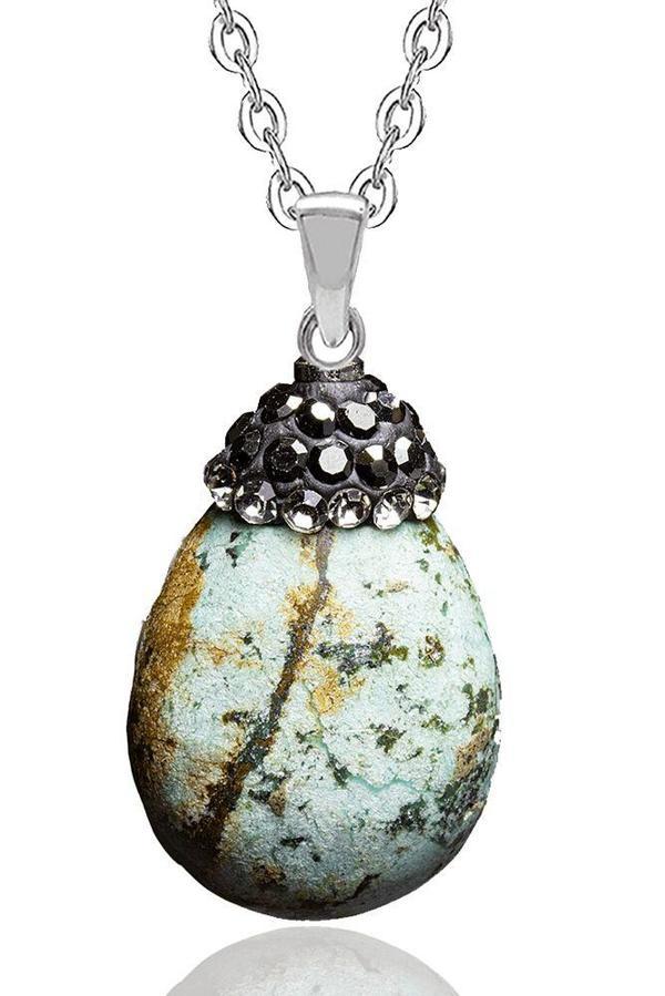 Sertifikalı Zirkon Taşlı Firuze Taşı Kolye (iran) - Image 1