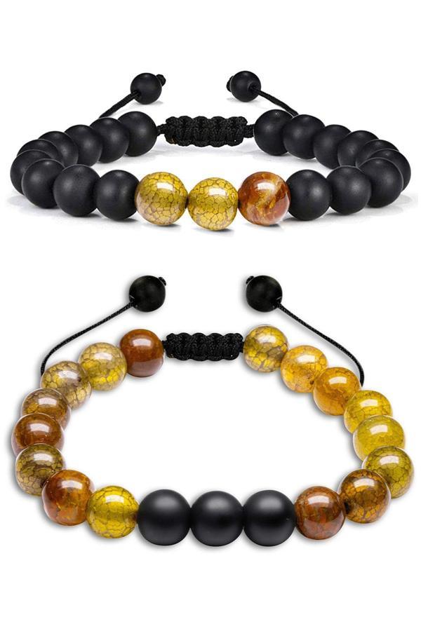 Sertifikalı Doğal Ejderha Yeşil Akiği - Akik Doğal Taş Bileklik Seti - Image 1