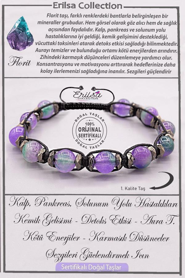 Sertifikalı AAA+ Kalite Doğal Terahertz - Florit Enerji ve Şifa Bilekliği - Image 1