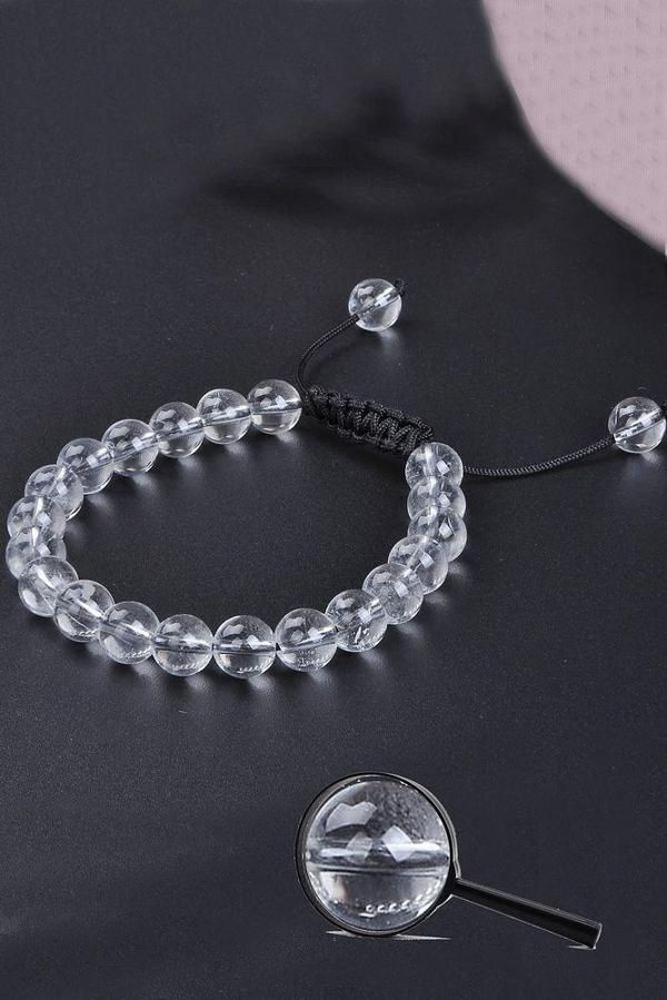 Sertifikalı A Kalite Şeffaf Doğal Kristal Kuvars Taşı Bileklik - Image 1