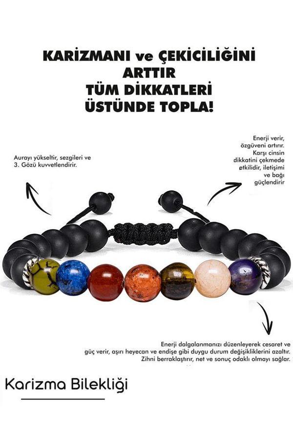 Sertifikalı Öğrenci Bilekliği Akik Lapis Lazuli Kuvars Mercan Kaplan Gözü Kalsit Ametist Doğal Taş Bileklik - Image 1