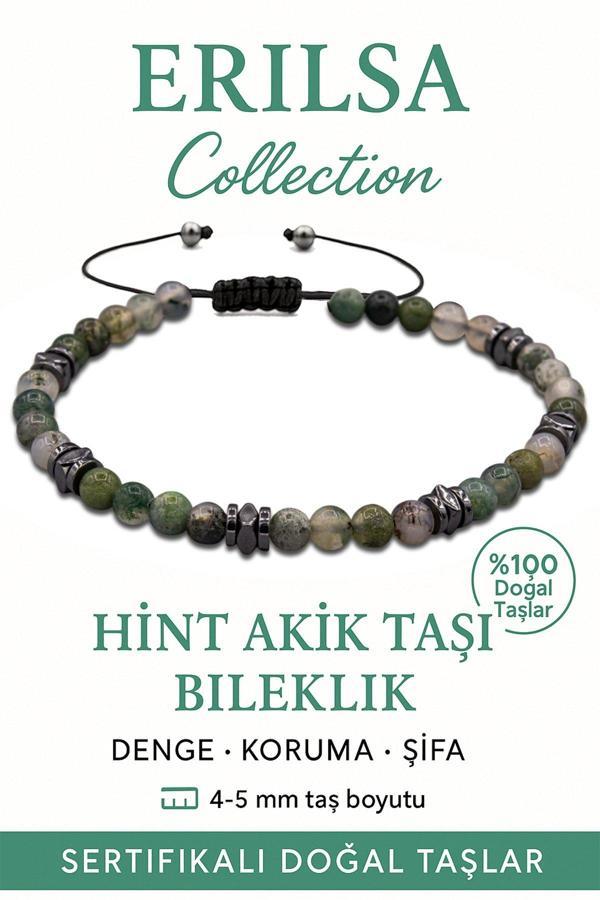 Sertifikalı Terahertz - Hint Akiği Taşı Bileklik - İnce Model - Image 1