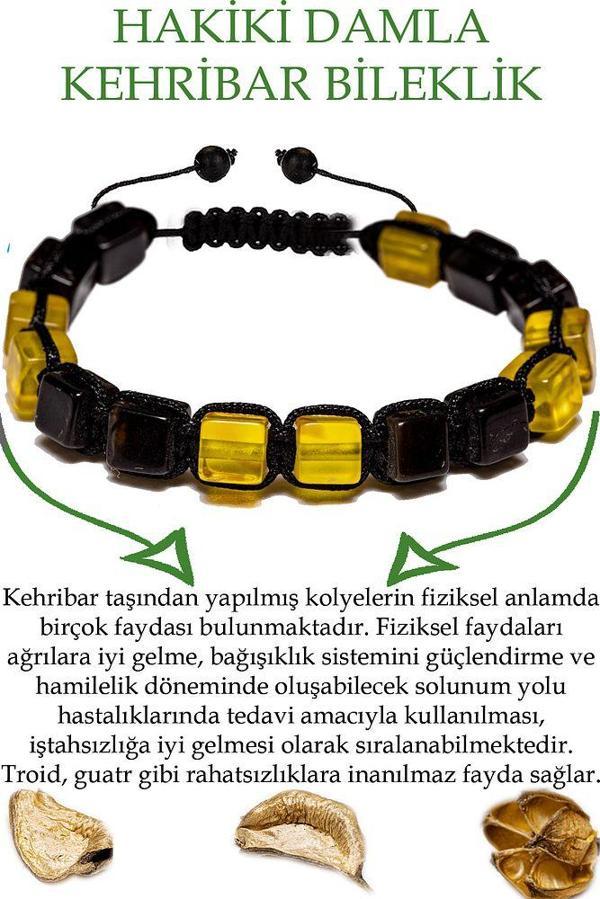 Üretici Sertifikalı Küp Kesim Bordo Sarı Doğal Damla Kehribar Bileklik - Image 1