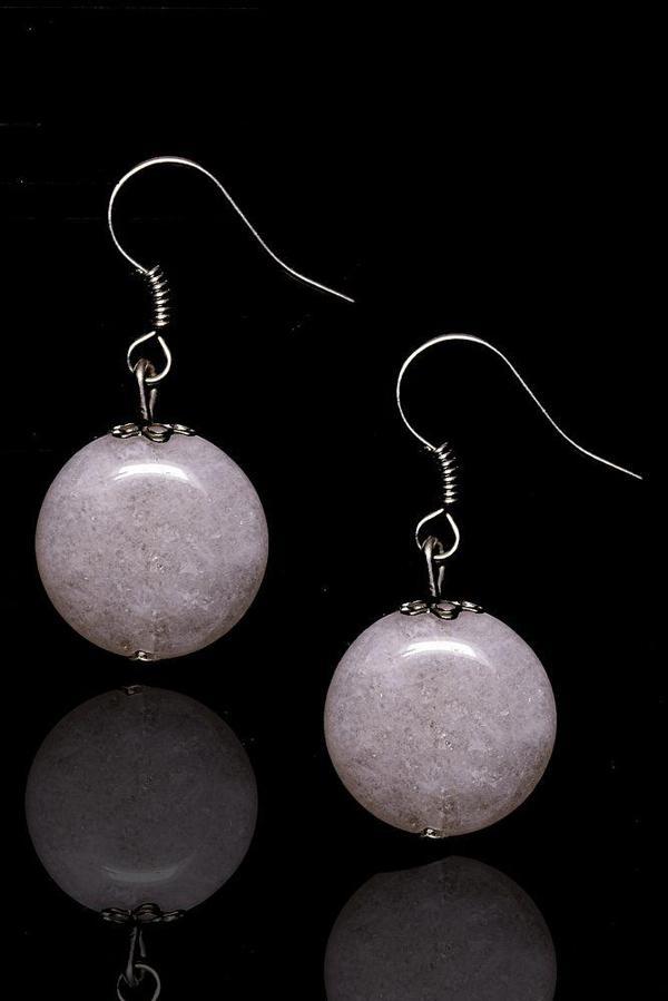 Sertifikalı Beyaz Kuvars Taşı Küpe - Image 1