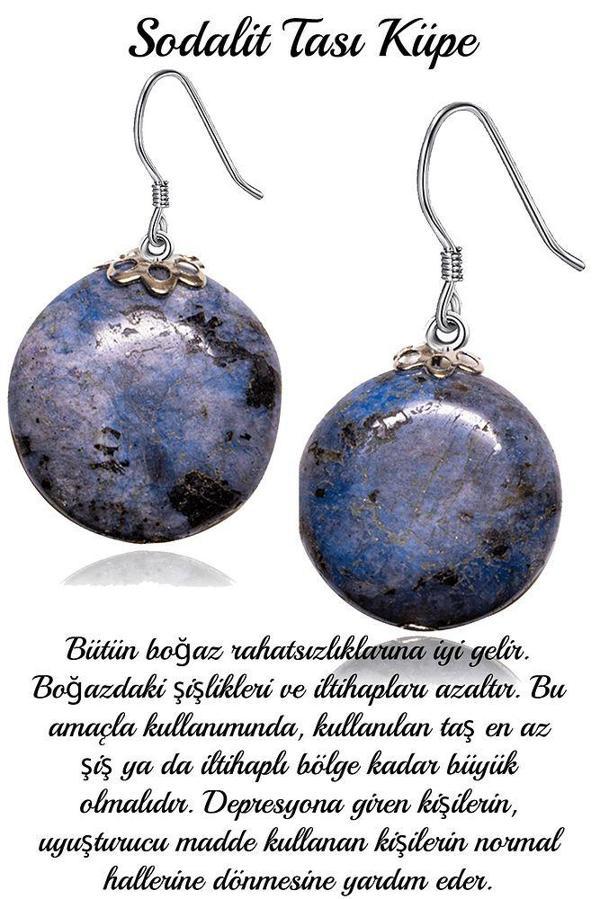 Sertifikalı Sodalit Taşı Küpe - 1.kalite - Image 1